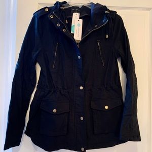 Eden Society Black Hooded Cargo Jacket—Never Worn
